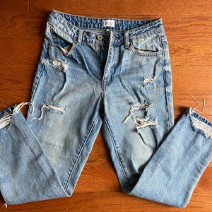 Woman's Boyfriend High-Waisted Light-Wash Jeans